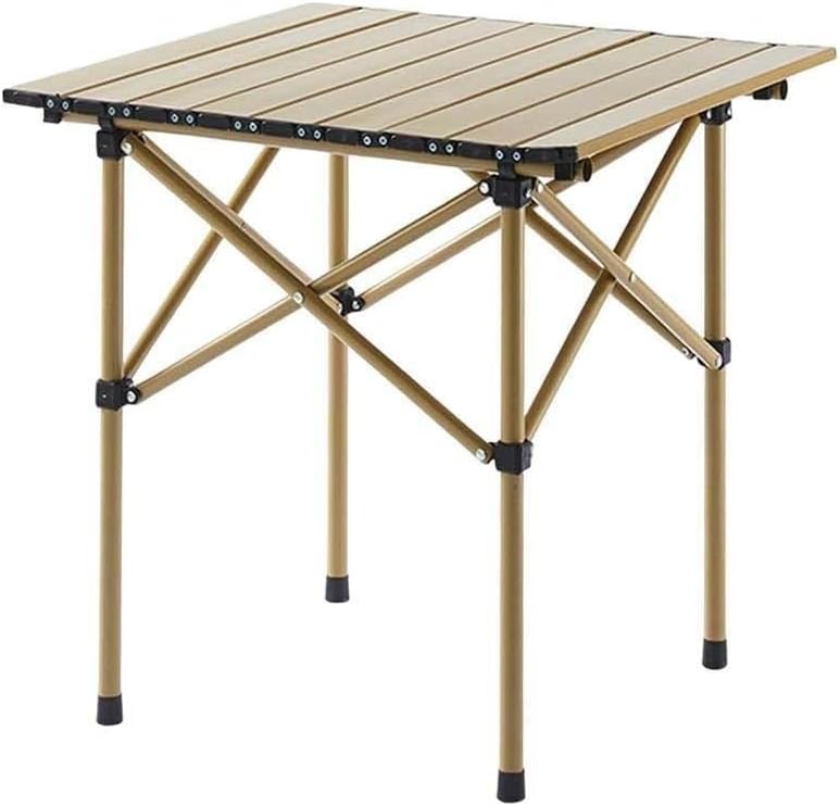 Tavolo pieghevole da campeggio giallo - struttura leggera e portatile - piano per barbecue e attività all'aperto - per campeggio balcone e uso esterno
