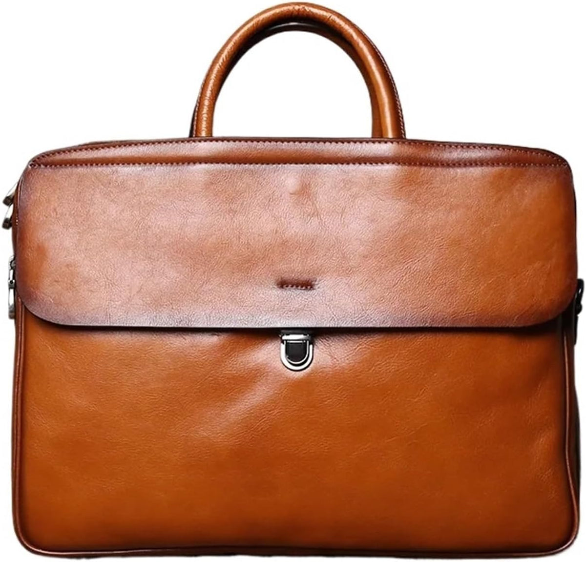 Borsa a tracolla uomo vintage - Struttura in pelle - Grande capacità per computer e oggetti personali - Chiusura con fibbia