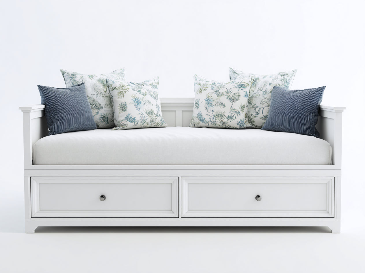 Divano letto-Legno-MDF-207x93x85 cm-Bianco-Costiero contemporaneo