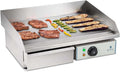 Royal Catering RCEG-55 - Fry Top Elettrico Liscio da 55 cm - Acciaio Inossidabile e Lega di Acciaio - Controllo Temperatura 230 V