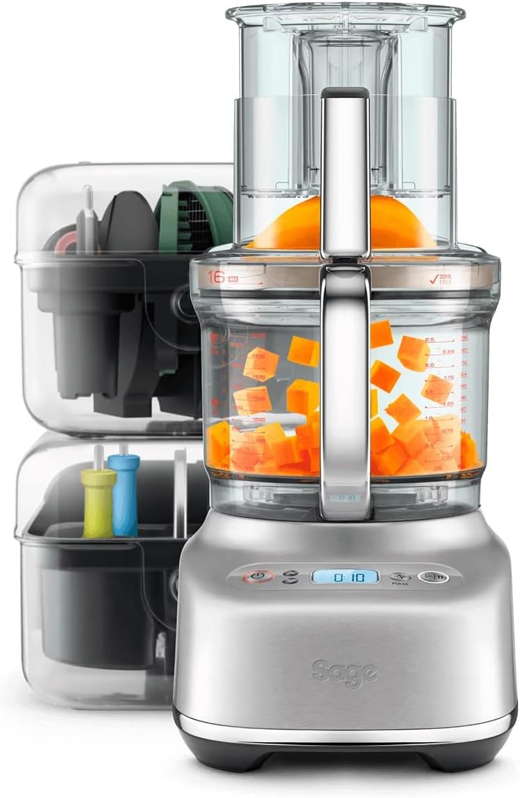 Sage The Paradice 16 - Robot da cucina multifunzione 900 W - Capacità 16 tazze - Kit per tritare tagliare a cubetti affettare e grattugiare