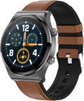 PURRL T41 Smartwatch uomo donna - Display rotondo HD 1.3 pollici - Monitoraggio sonno e chiamate Dual Bluetooth - Touchscreen completo ricarica wireless marrone