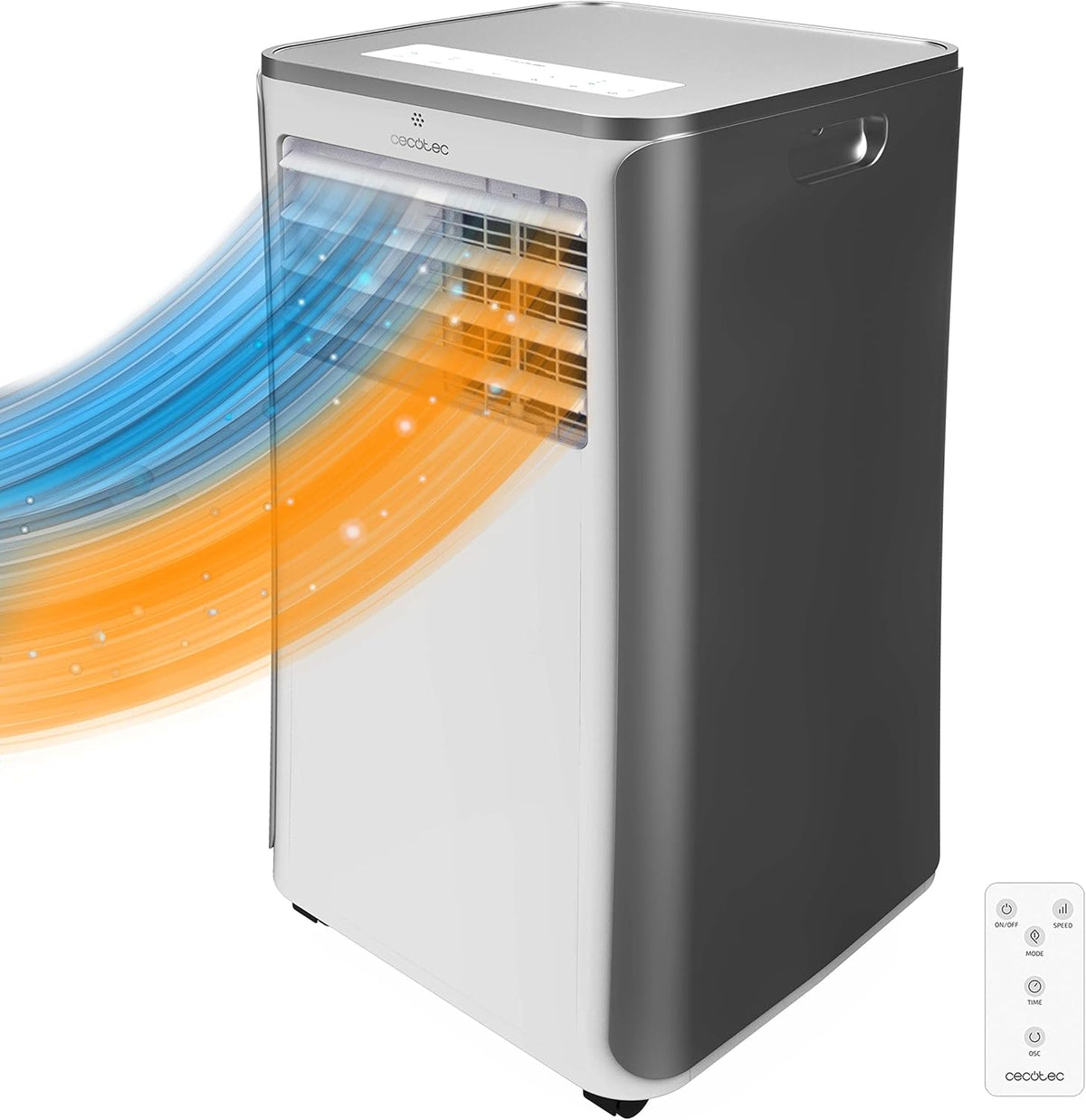 Cecotec ForceClima 9400 Heating - Condizionatore Portatile 9000 BTU con Pompa di Calore - 5 Modalità e Deumidificazione - Telecomando Display LED e Copertura fino a 25 m2