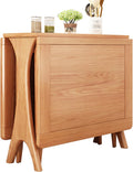 Tavolo da pranzo allungabile e pieghevole - struttura con ribalte in legno massello - design compatto salvaspazio - per cucina pranzo e postazione di lavoro