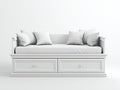 Divano letto-Legno-MDF-203x92x84 cm-Bianco-Neoclassico minimalista