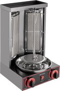 Grill Verticale Kebab e Gyros - Macchina a Gas 3000 W Argento - Regolazione della Temperatura 220 V - Struttura 30 x 30 x 48 cm per Kebab