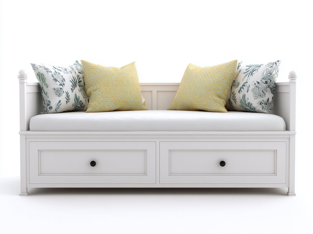 Divano letto-Legno-MDF-209x95x88 cm-Bianco-Classico senza tempo