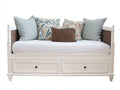 Divano letto-Legno-MDF-Rattan sintetico-213x97x92 cm-Bianco-Stile coastal chic