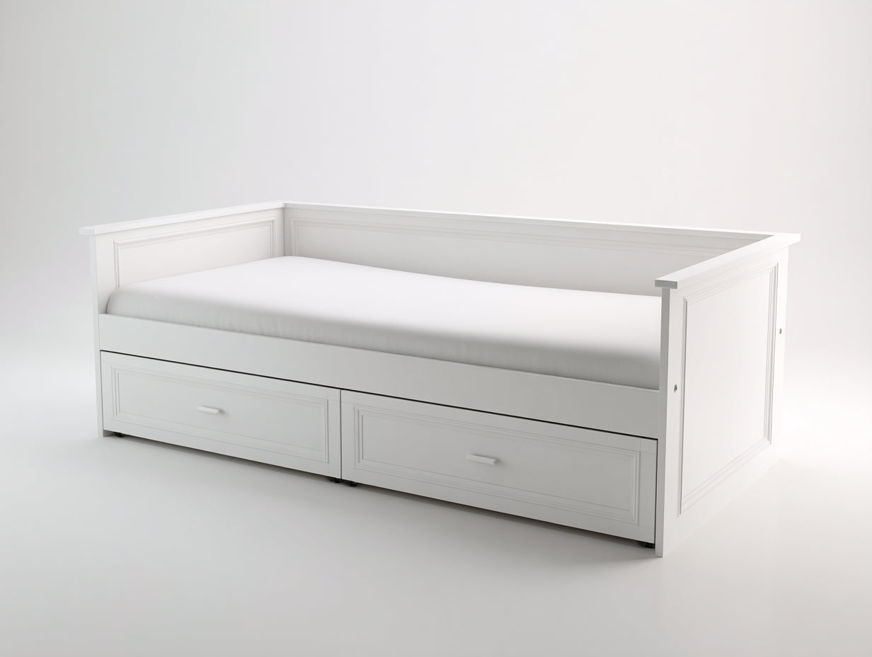 Divano letto-Legno-MDF-212x94x82 cm-Bianco-Neoclassico