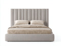 Letto matrimoniale-Tessuto-222x198x138 cm-Crema chiaro-Lusso contemporaneo