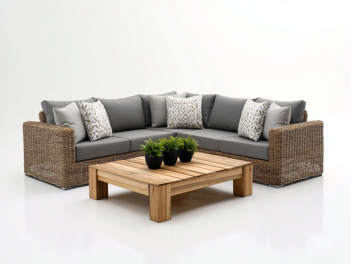 Divani da esterno-rattan-legno-tessuto-258x258x83 cm-marrone naturale-grigio-moderno naturale
