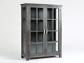 Vetrina-Legno-Vetro-122x41x178 cm-Grigio-Classico