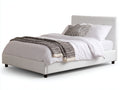 Letto matrimoniale-Ecopelle-220x192x122 cm-Bianco-Moderno elegante