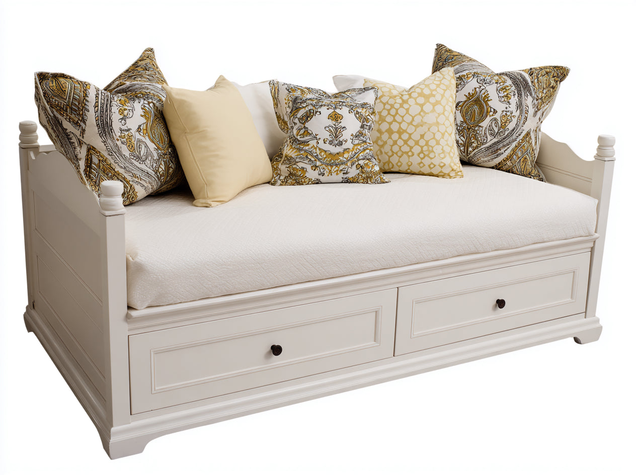 Divano letto-Legno-MDF-218x98x88 cm-Bianco-Classico
