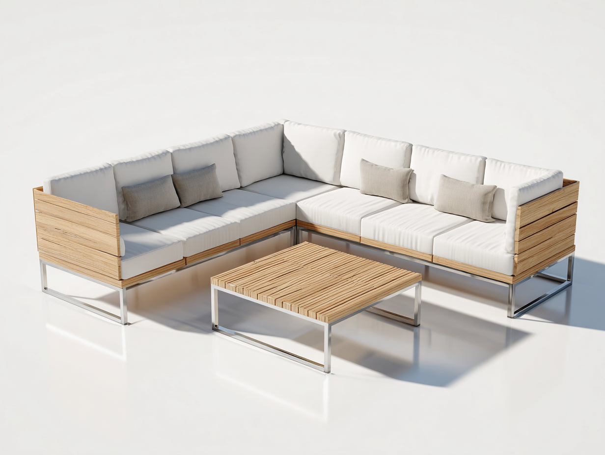 Divani da esterno-legno-metallo-tessuto-268x268x80 cm-legno naturale-bianco-minimalista moderno