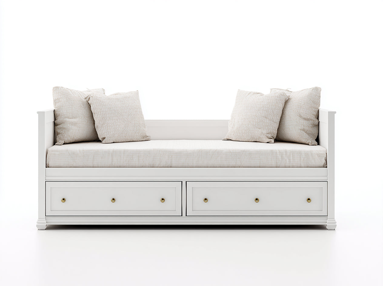 Divano letto-Legno-MDF-210x94x82 cm-Bianco-Classico sobrio