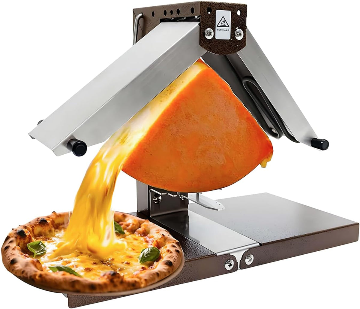 WTRYRN Scioglitore Raclette Commerciale 1000 W - Acciaio Inossidabile e Riscaldamento su Due Lati - Tubi Pieghevoli - Interruttore di Sicurezza 220 V