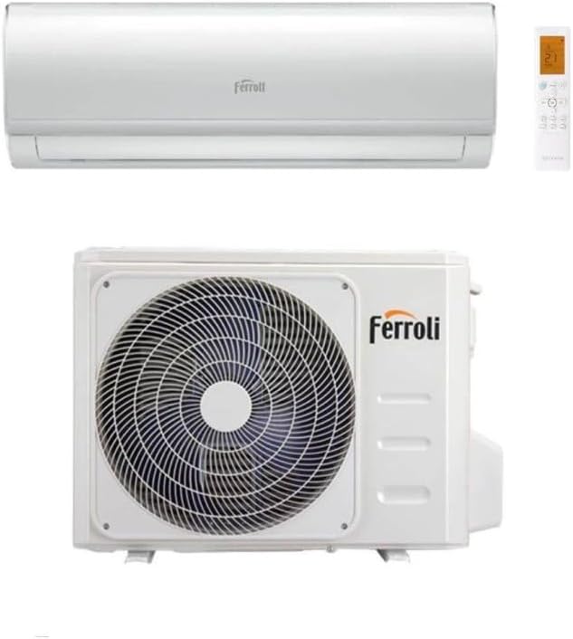 Ferroli Giada S - Condizionatore Monosplit Inverter 12000 BTU - Unità Interna ed Esterna - Riscaldamento Bianco con Funzionamento a 240 V