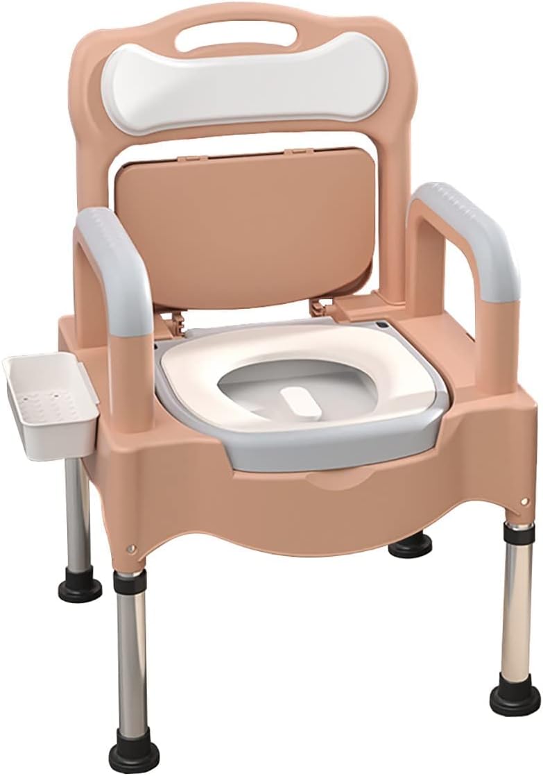 Sedia comoda da WC per adulti color kaki - altezza regolabile - toilette portatile con seduta di supporto - per bagno e utilizzo domestico