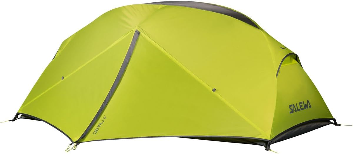 Tenda Salewa Denali IV per 4 persone verde e grigia - struttura a doppia parete in poliestere - modello da 3,84 kg per 2 stagioni - per campeggio ed escursioni