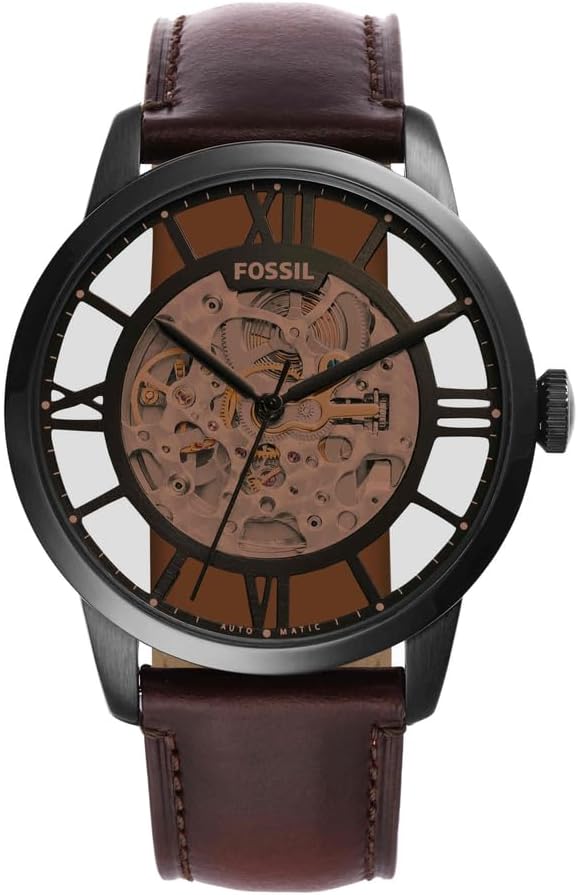 Fossil Townsman - Orologio Uomo Automatico Tre Lancette - Acciaio Inossidabile o Pelle - Design Maschile da Polso