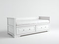 Divano letto-Legno-MDF-212x95x90 cm-Bianco-Neoclassico raffinato