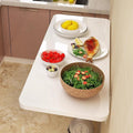 Tavolo pieghevole a parete 80 x 50 cm - piano salvaspazio montato a muro - superficie pieghevole multifunzione - per cucina lavanderia e computer