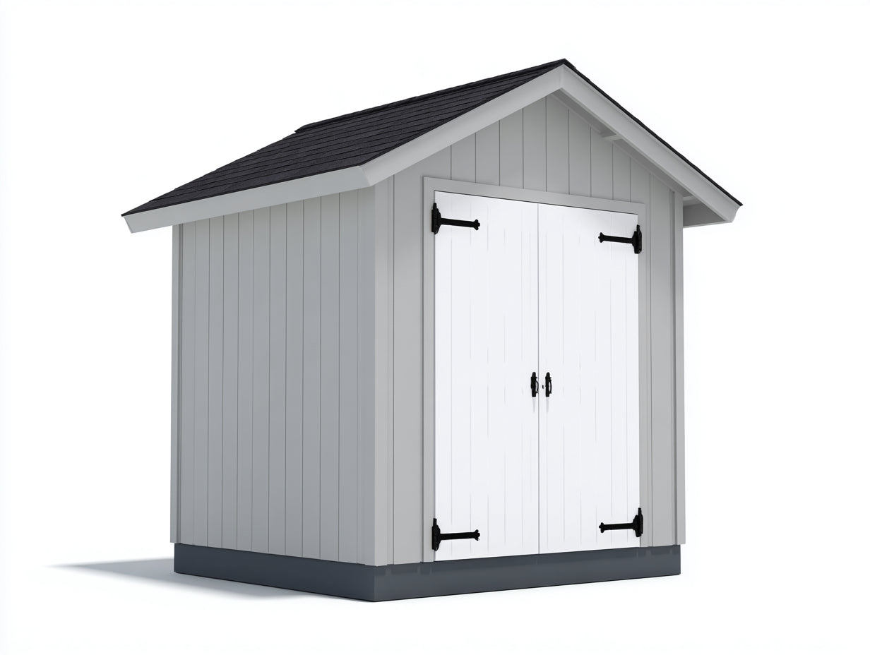 Casetta da giardino-Legno-235x175x230 cm-Grigio chiaro-Bianco-Stile nordico