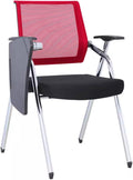 Sedia da conferenza pieghevole rossa 49 x 59 x 87 cm - schienale traspirante con braccioli e imbottitura - seduta professionale portatile - per reception e personale