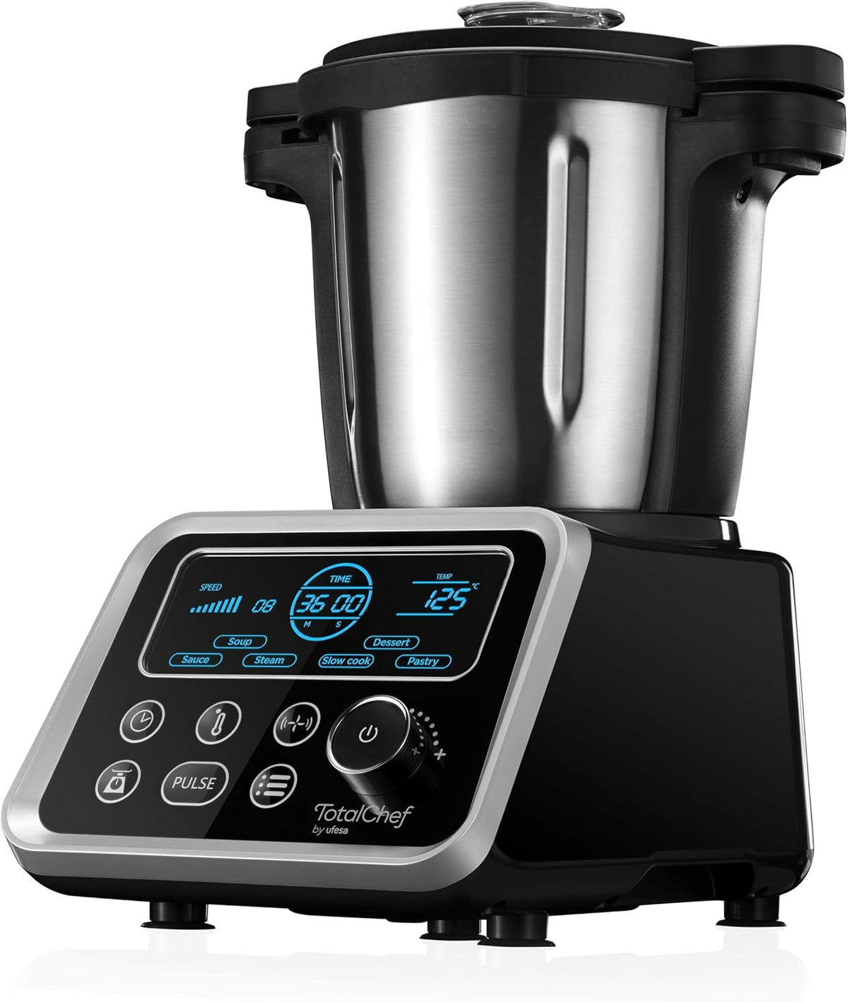 Ufesa Totalchef RK5 - Robot da cucina con cottura 1700 W - Caraffa 3.5 L con display LCD - Programmi di cottura e ricettario in italiano