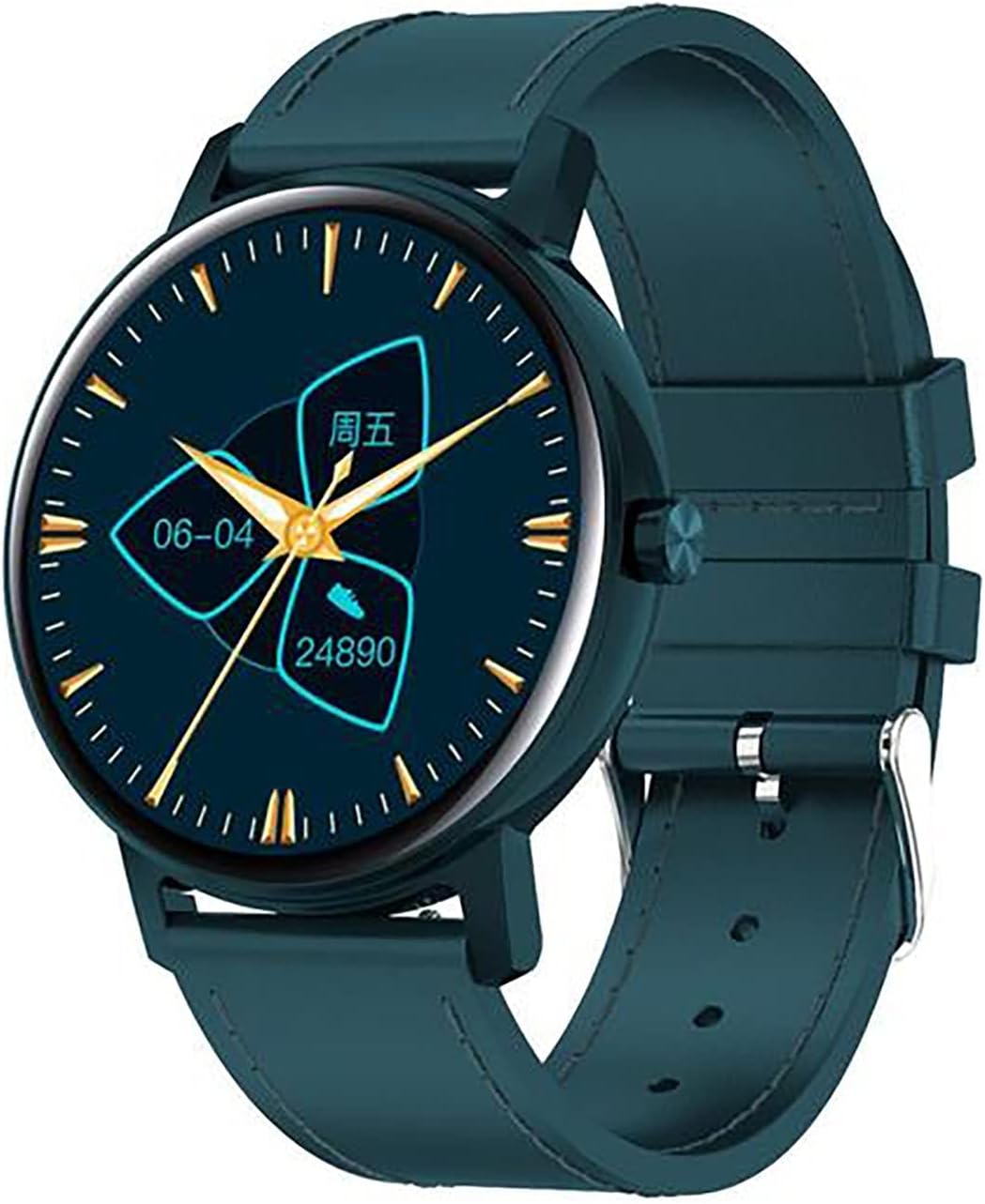 GHL L01 Smartwatch Donna 1.2 Pollici - Fitness Tracker Bluetooth Android iOS - Contapassi Cardiofrequenzimetro e Calorie - Display Rotondo da Polso