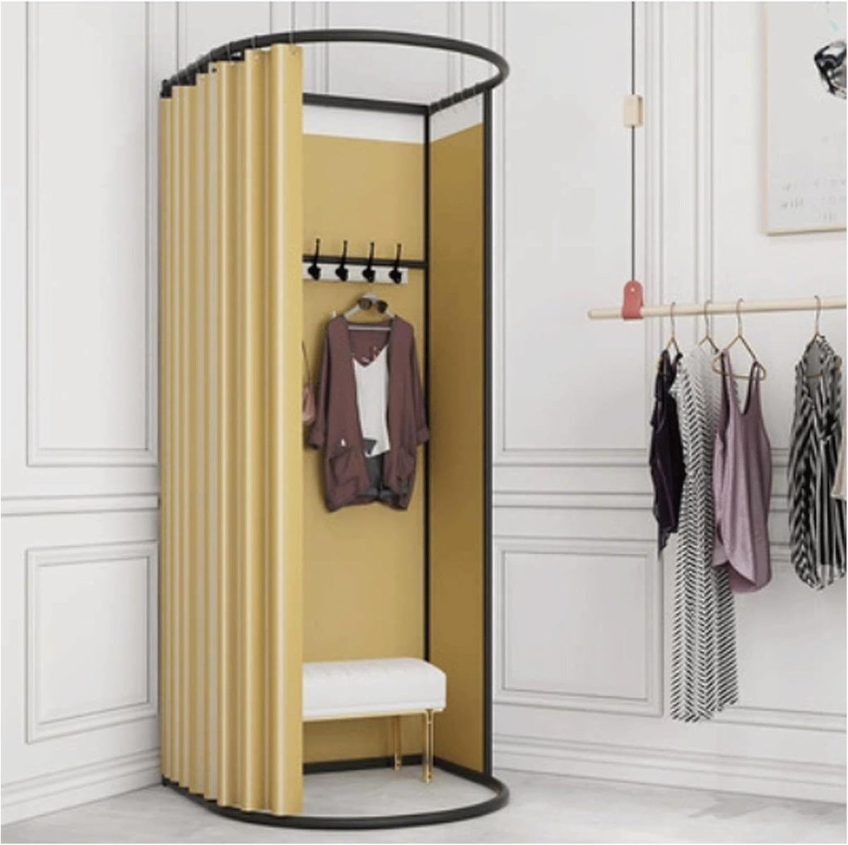 Spogliatoio portatile pieghevole giallo 100 x 95 x 200 cm - riparo a forma di U per la privacy - struttura temporanea da esterno - per eventi campeggio e festival
