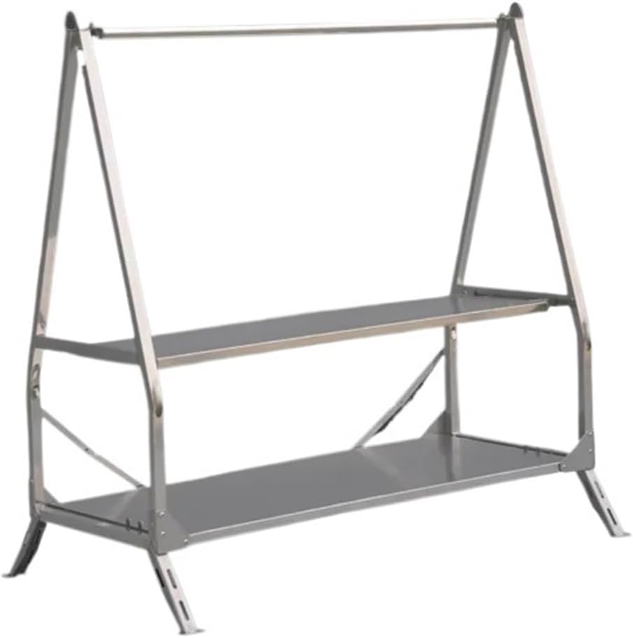 Scaffale portaoggetti da campeggio in acciaio inossidabile nero - struttura pieghevole portatile - formato compatto da 50 g - per esterni picnic e organizzazione