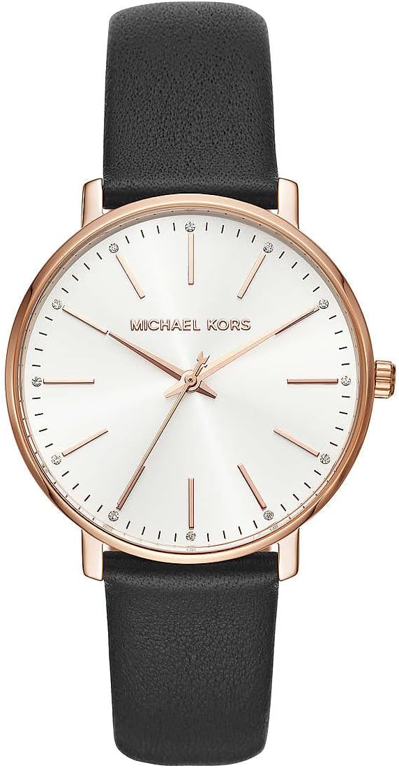 Michael Kors Pyper - Orologio Donna al Quarzo - Movimento Tre Lancette e Cinturino in Pelle - Struttura in Acciaio Inossidabile