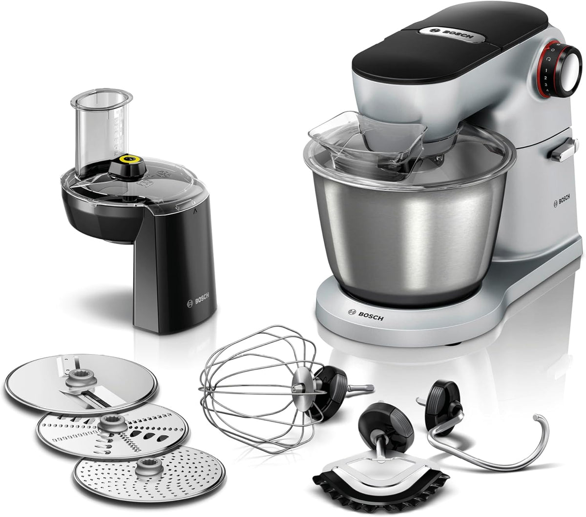 Bosch MUM9D33S11 Robot da Cucina - Motore 1300 W Argento - Ciotola in Acciaio Inox - Componenti Lavabili in Lavastoviglie e Struttura 41 x 60 x 40 cm
