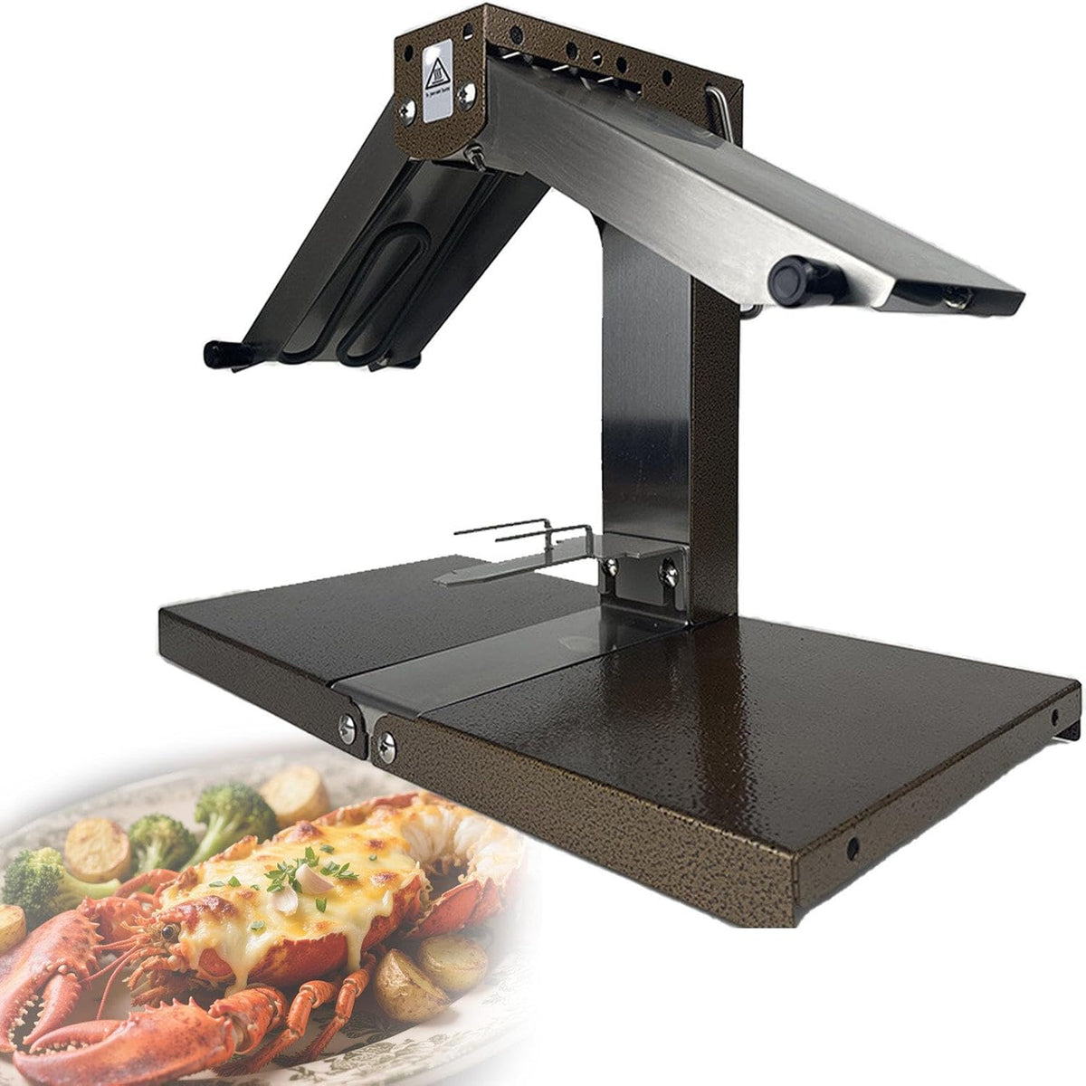 PweKzxt Scioglitore raclette - Potenza 600 W con clip rimovibile - Griglia scorrevole regolabile - Inclinazione regolabile per servire il formaggio