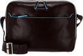PIQUADRO Borsa a tracolla uomo - Struttura in cuoio - Due comparti organizzati - Chiusura con zip per uso quotidiano