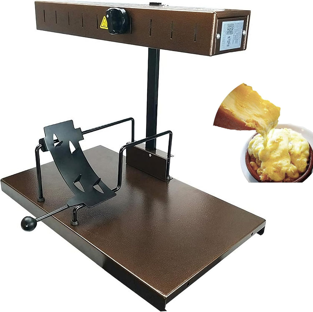 JIYINGHUI Scaldaformaggio Raclette 650 W - Macchina Elettrica Commerciale - Angolo di Riscaldamento Regolabile - Per Mezza Forma Multicolore