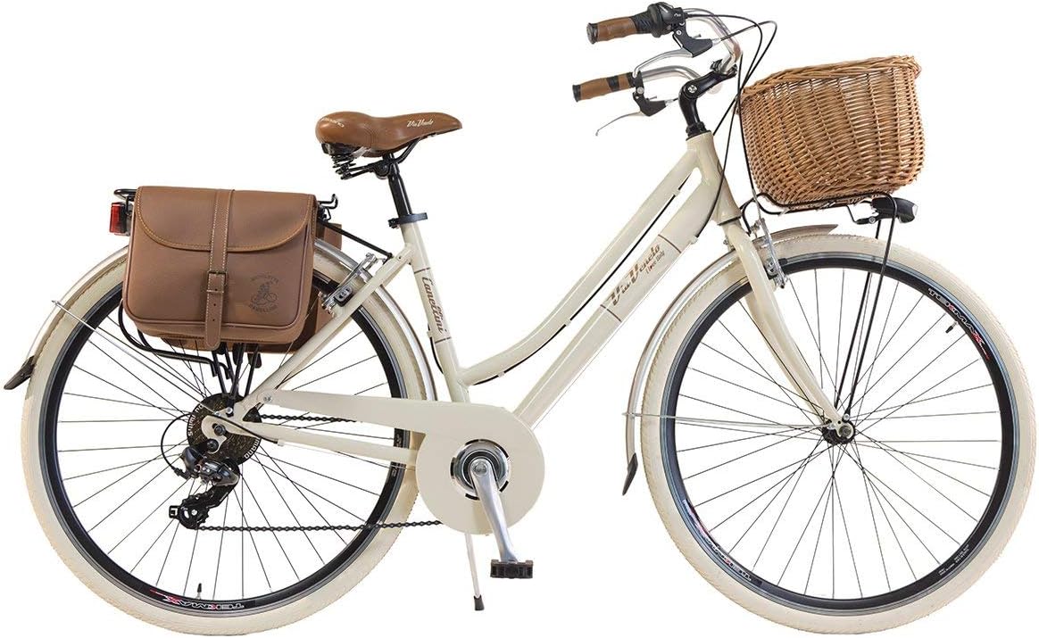 Bicicletta City Bike Donna 28 Pollici - Telaio in Alluminio - City Bike Vintage con Cestino