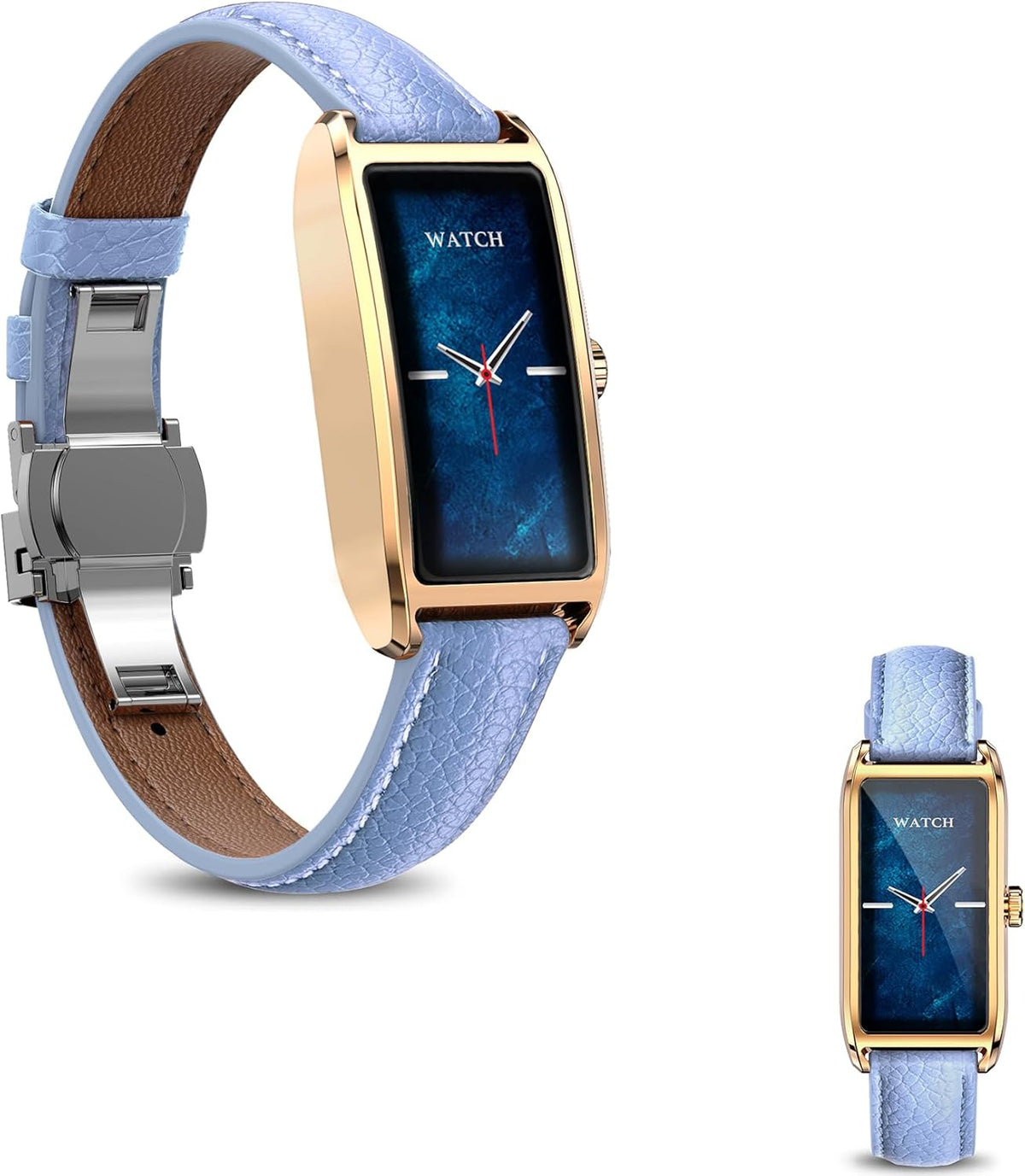Smartwatch fitness tracker blu - Display AMOLED 1.13 pollici - Tracciamento del ciclo e 12 modalità sportive - Bluetooth ricarica magnetica e resistenza IP68