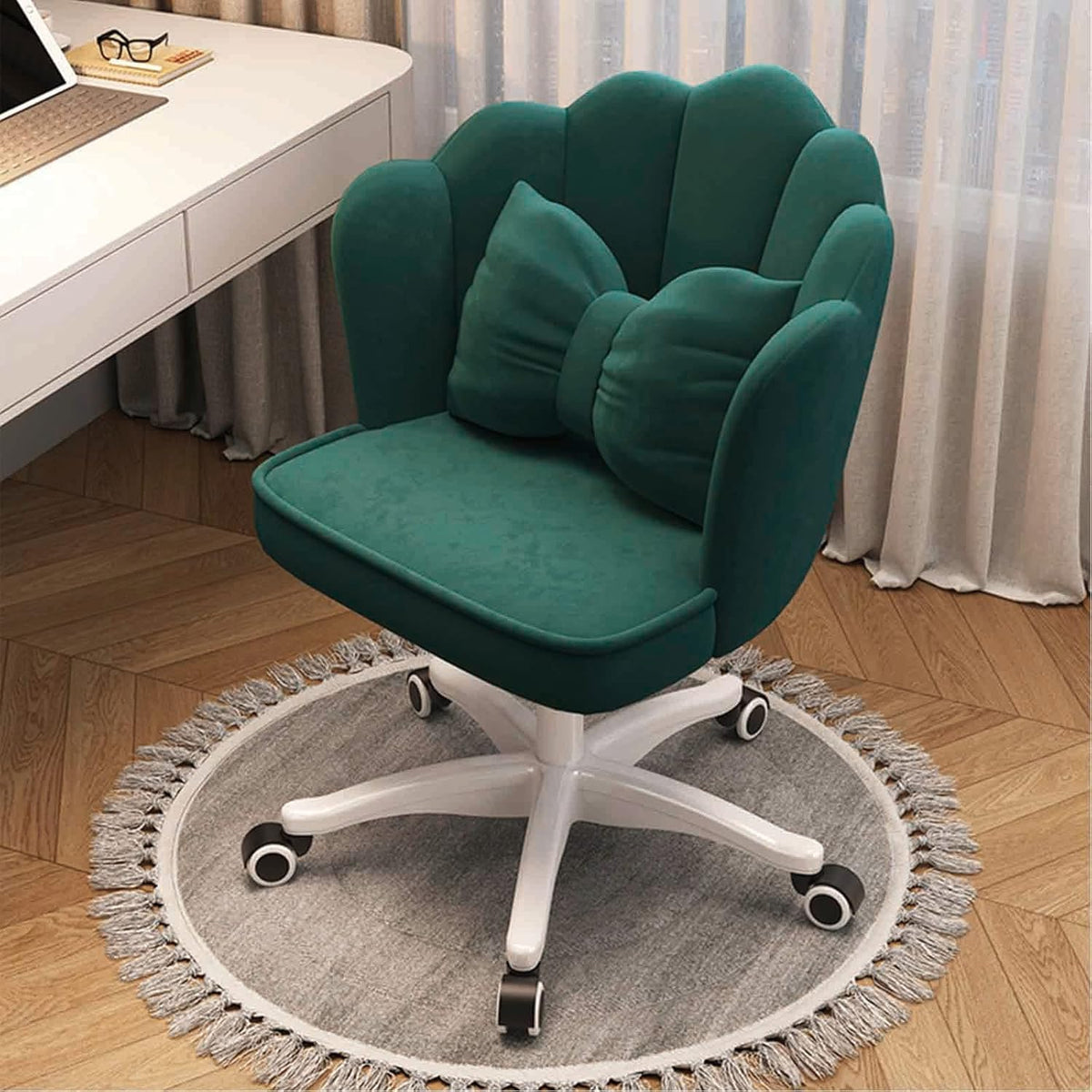 Sedia da pranzo moderna verde - design minimalista leggero - seduta elegante per trucco e studio - per casa camera da letto dormitorio e sala studio