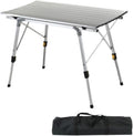 Tavolo pieghevole da campeggio portatile - gambe in alluminio e piano arrotolabile - altezza regolabile e peso 2 kg - per picnic campeggio ed esterni