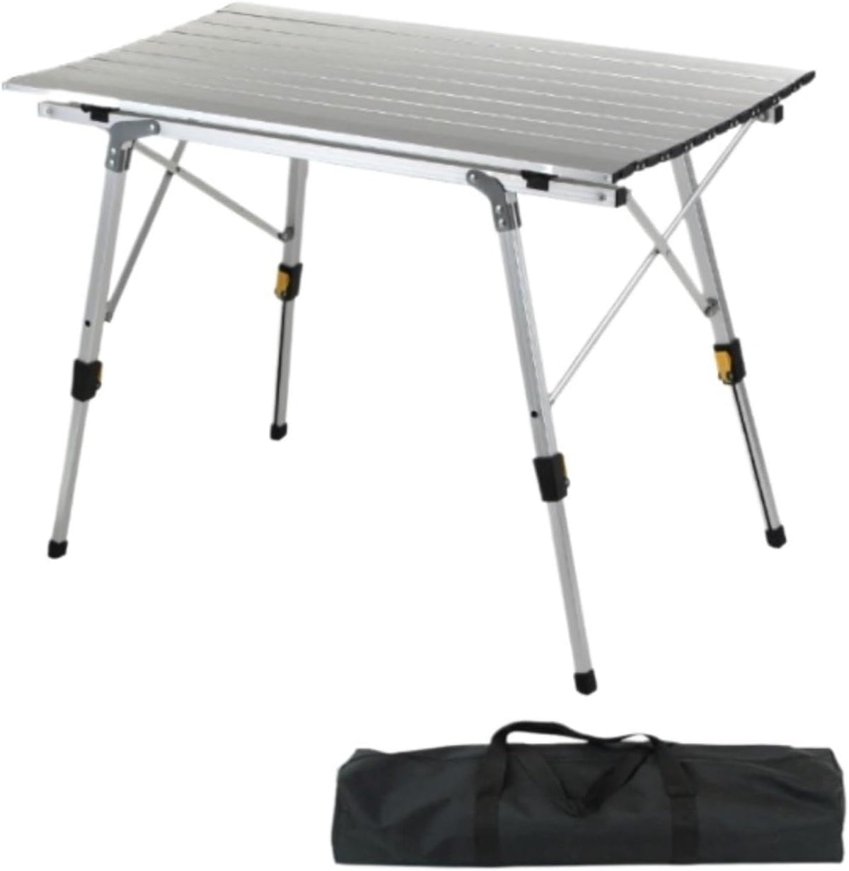 Tavolo pieghevole da campeggio portatile - gambe in alluminio e piano arrotolabile - altezza regolabile e peso 2 kg - per picnic campeggio ed esterni