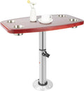 Tavolo telescopico marino con 4 portabicchieri - alluminio ABS e piano in olmo - altezza regolabile - dimensioni 90 x 51 x 56,5 cm