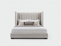 Letto matrimoniale-Tessuto-228x202x158 cm-Avorio chiaro-Lusso moderno
