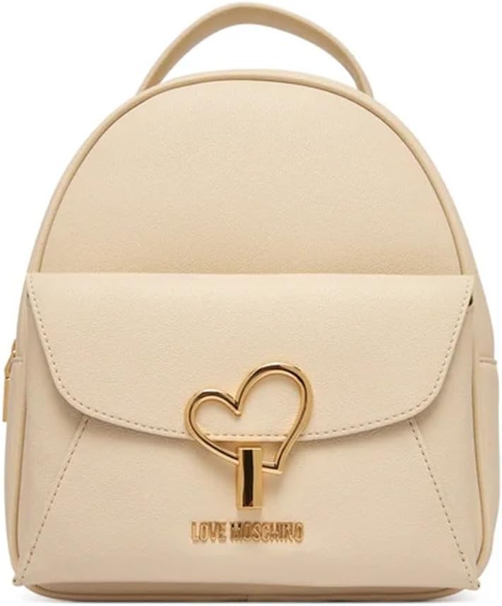 Love Moschino Zaino Donna PU Avorio - Taglia Unica One Size - Zaino da Schiena per Uso Quotidiano - Accessorio Femminile Versatile
