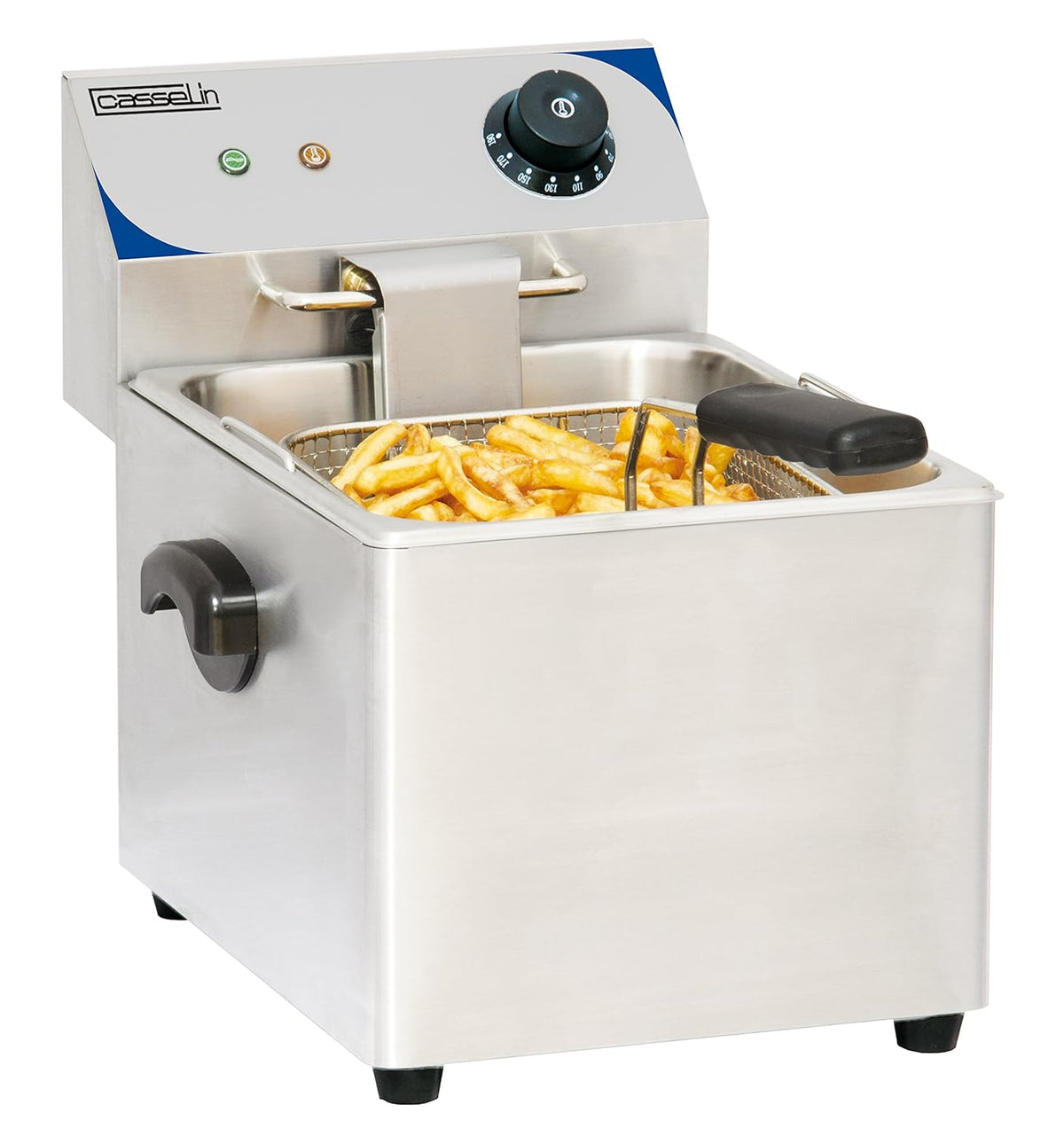 Casselin CFE8 - Friggitrice Elettrica Professionale 8 Litri - Struttura in Metallo - Potenza 3250 W - Modello da Banco da 7,1 kg