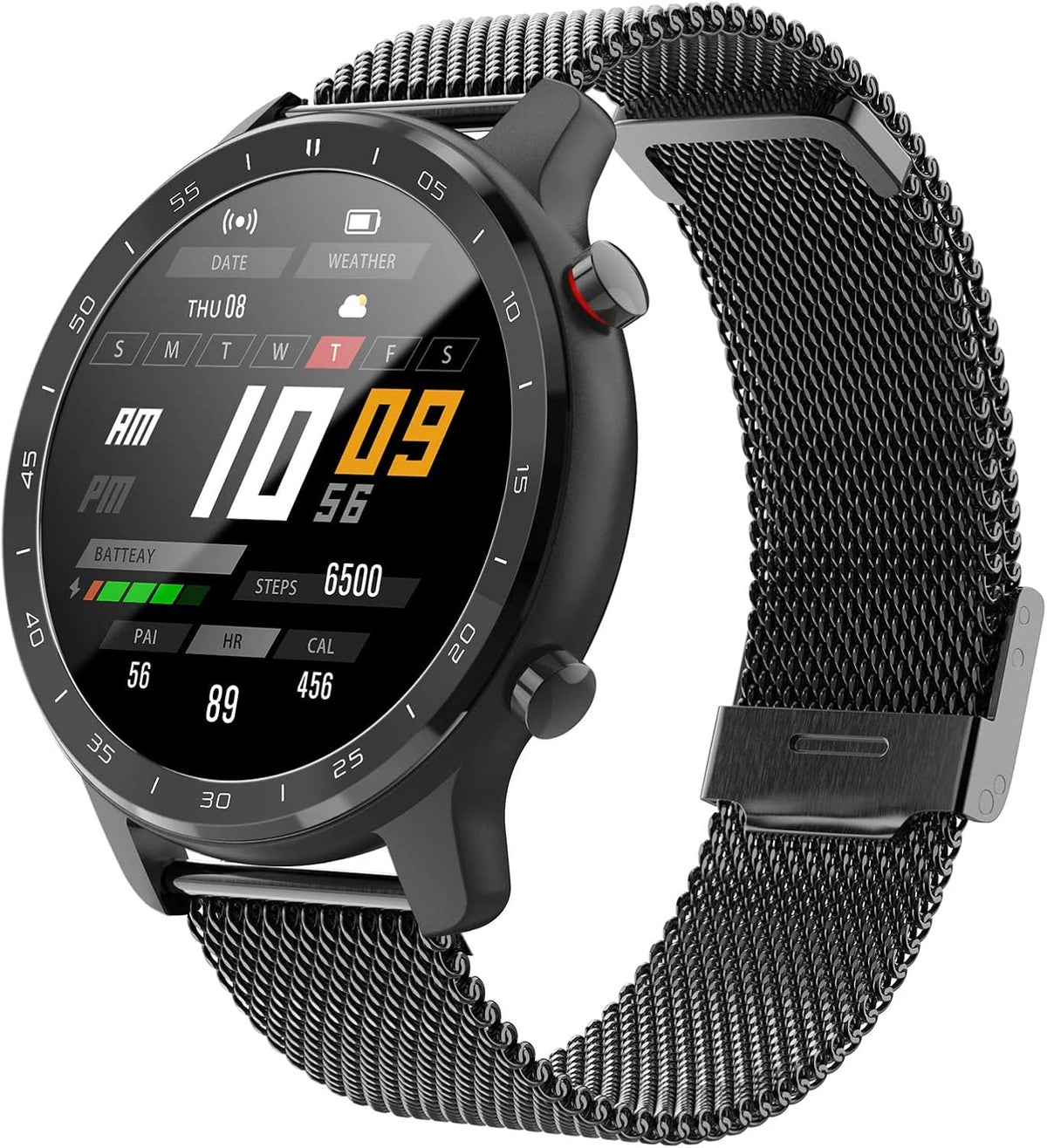 Smartwatch uomo donna - Monitoraggio frequenza cardiaca pressione sanguigna e ossigeno - Display ovale 1.09 pollici - Bluetooth promemoria sedentarietà e protezione IP67