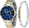 Maserati Competizione R8873600007 - Orologio uomo al quarzo analogico - Cassa 43 mm in acciaio con data - Cinturino blu in acciaio inossidabile