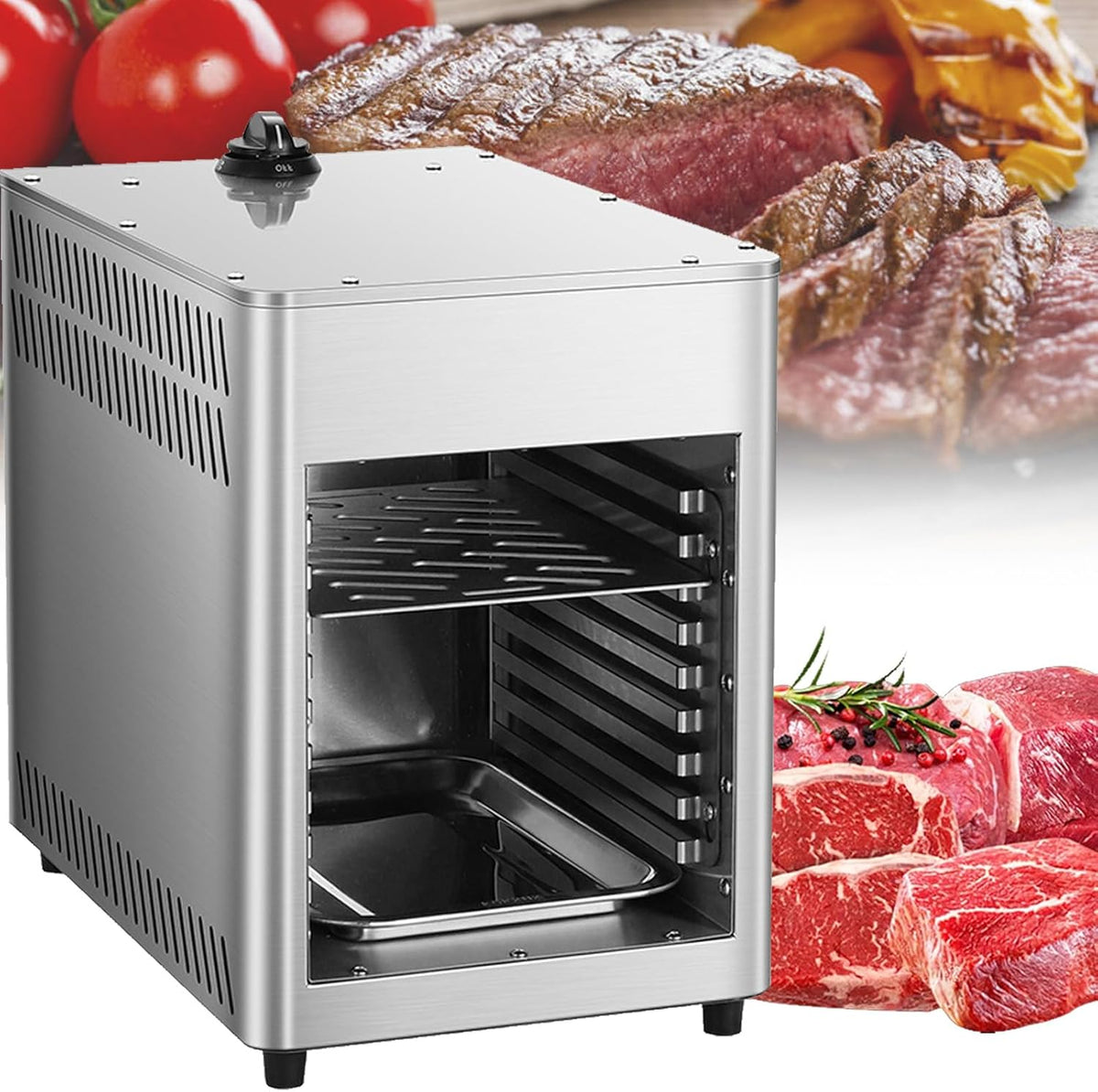 IYUESQ NPJ002G Griglia professionale a gas - Temperatura costante fino a 800 C - Regolazione della temperatura - Per bistecche pollo pizza e verdure